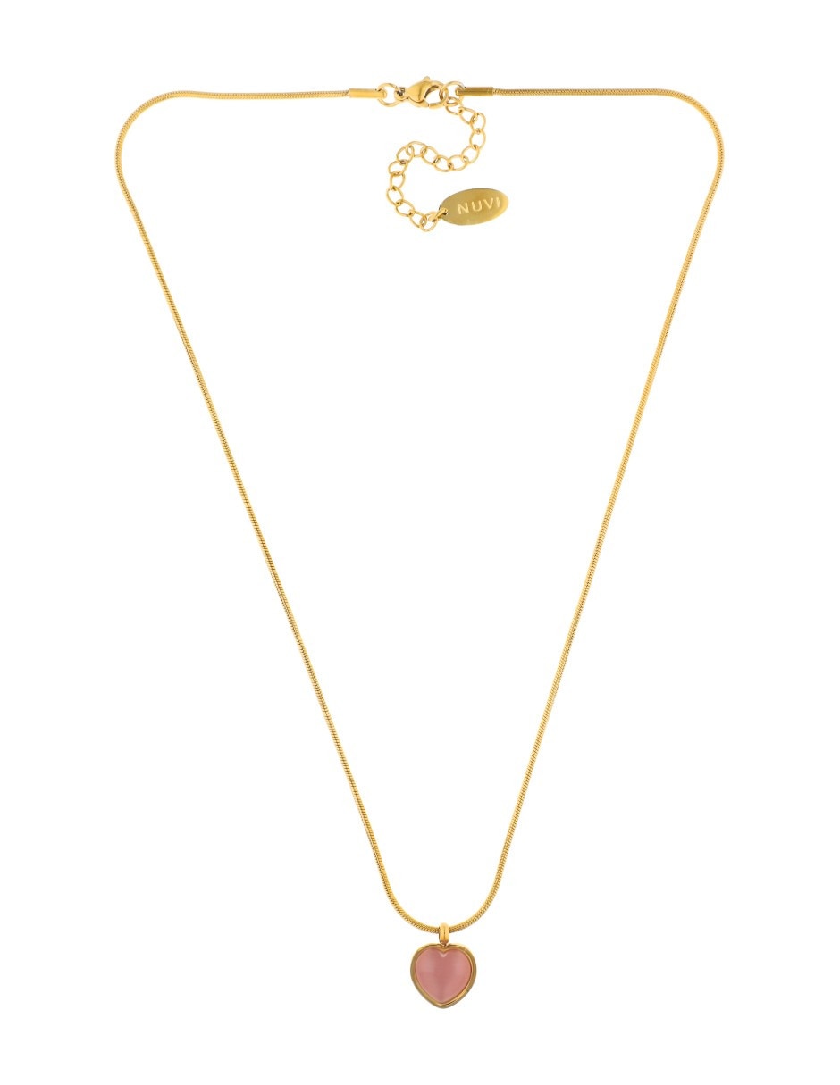 Collar con dije no aplica "de (si aplica)" corazón sin familia o colección "de" acero inoxidable sin kilataje 4