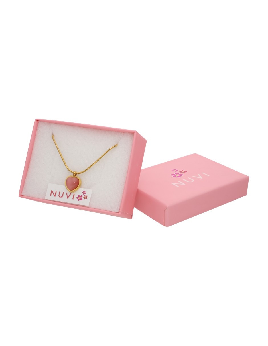 Collar con dije no aplica "de (si aplica)" corazón sin familia o colección "de" acero inoxidable sin kilataje 5