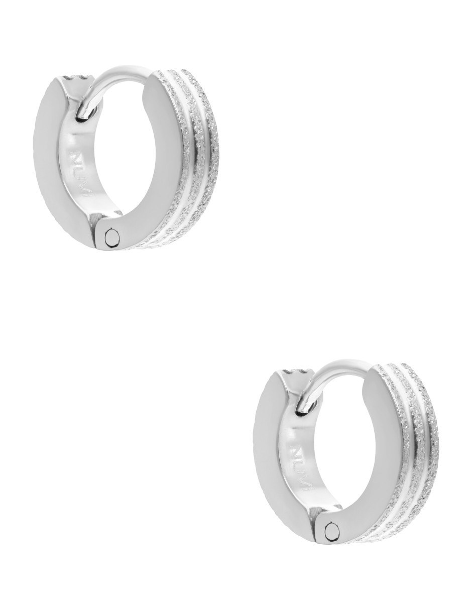Aretes huggies circulares con acabado brillante 2