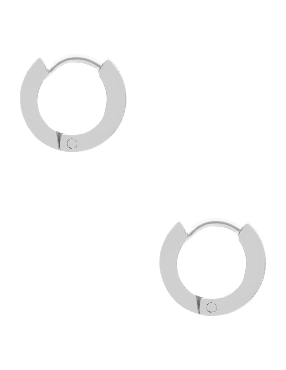 Aretes huggies circulares con acabado brillante 3