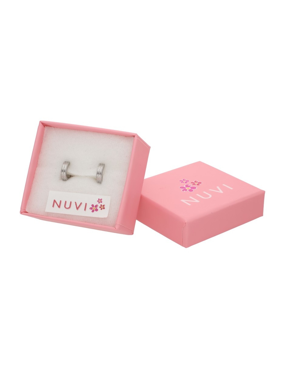 Aretes huggies circulares con acabado brillante 4