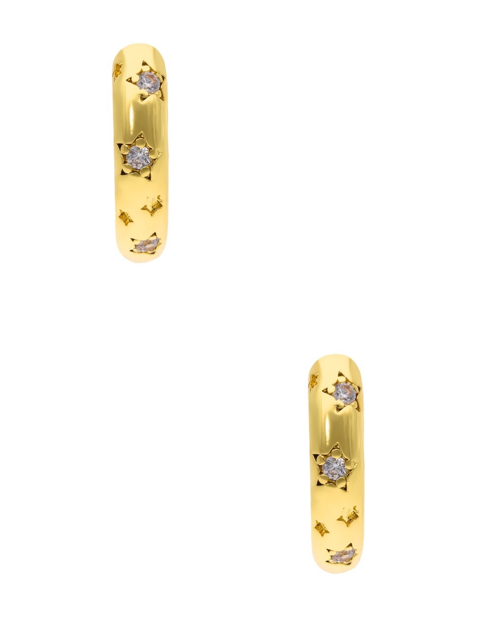 Aretes de círculo con acabado brillante