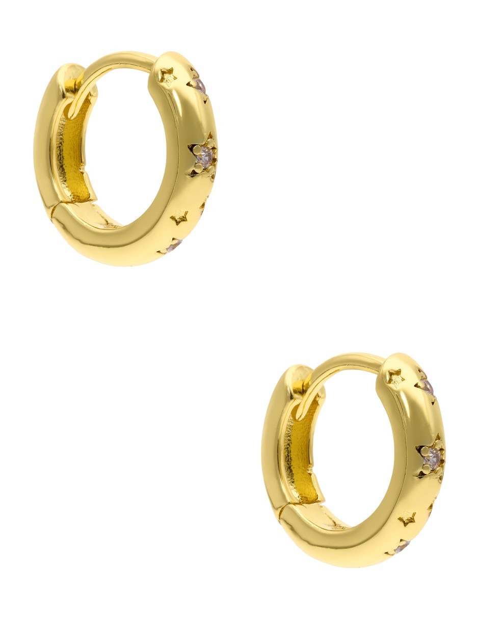 Aretes de círculo con acabado brillante 3