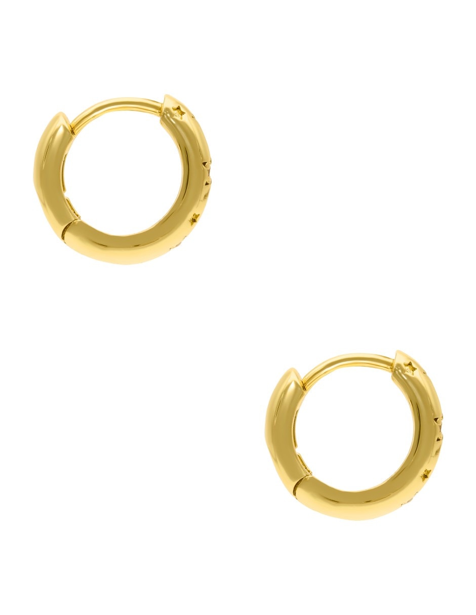 Aretes de círculo con acabado brillante 4