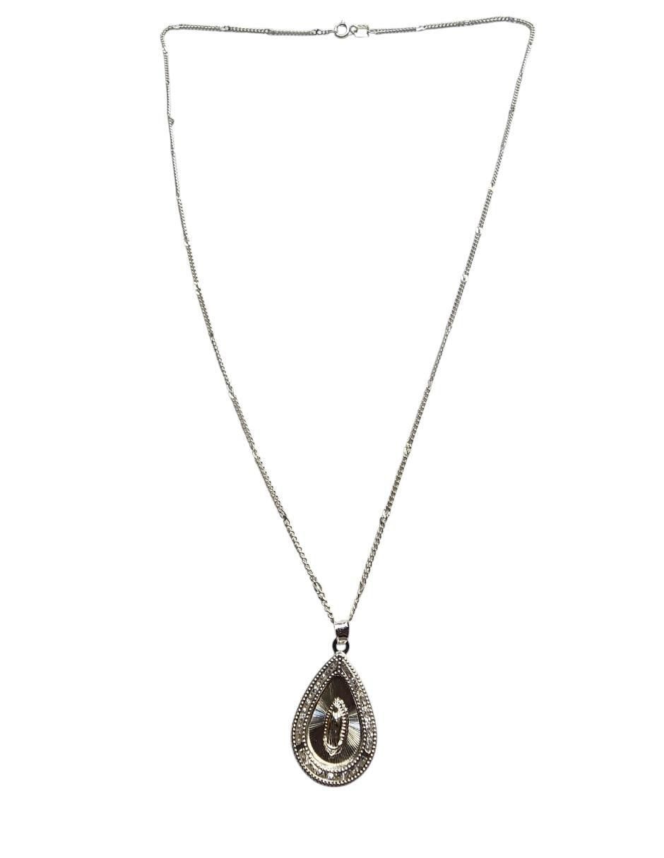 Medalla y cadena virgen de guadalupe de gota de plata P 925 3