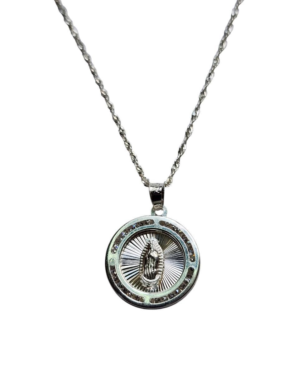 Medalla y cadena virgen de guadalupe de plata P 925 5