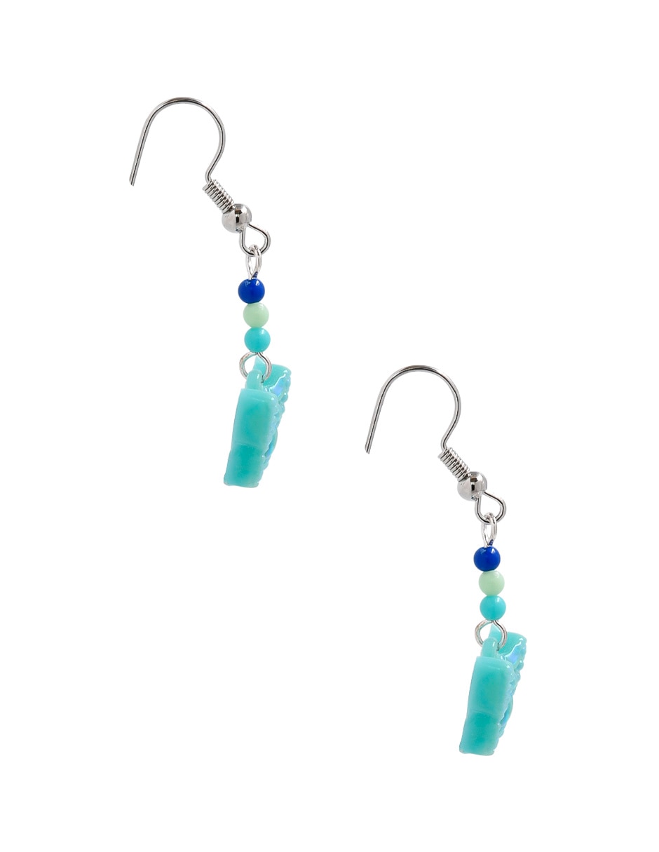 Aretes largos de mariposa con acabado brillante 3