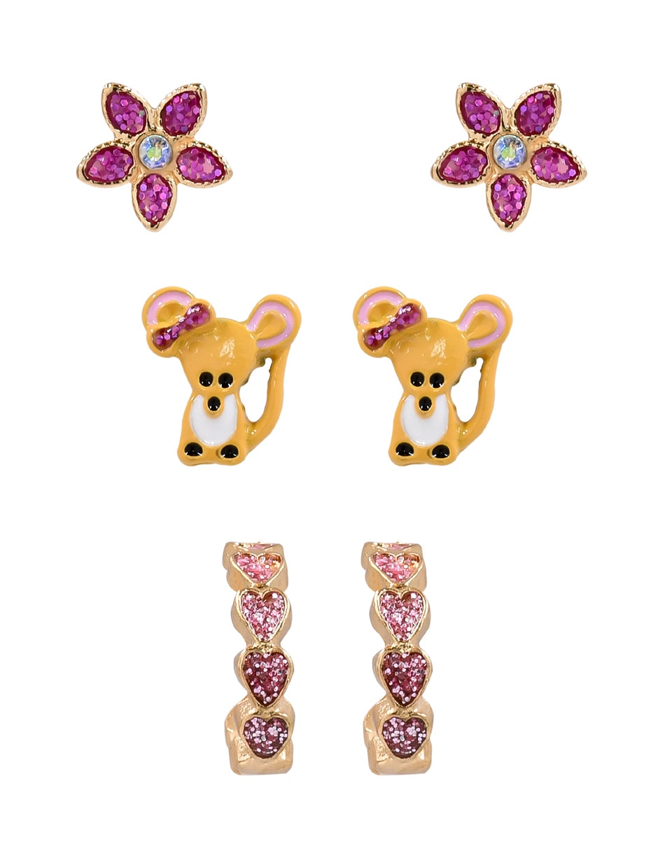 Set de aretes con acabado brillante Set de aretes con acabado brillante