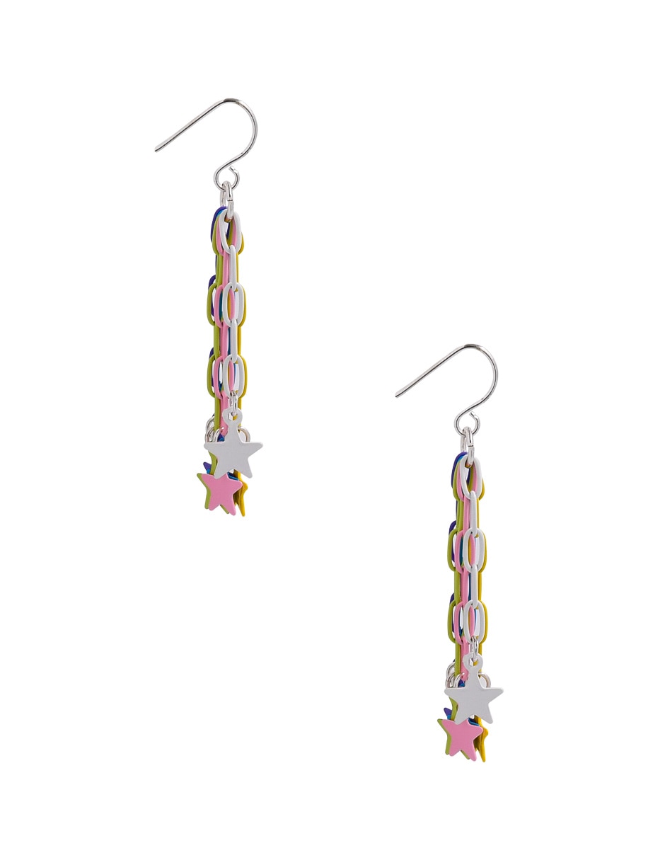 Aretes largos de estrella con acabado mate 3