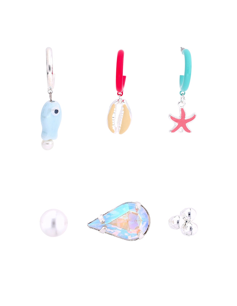 Set de aretes con acabado brillante