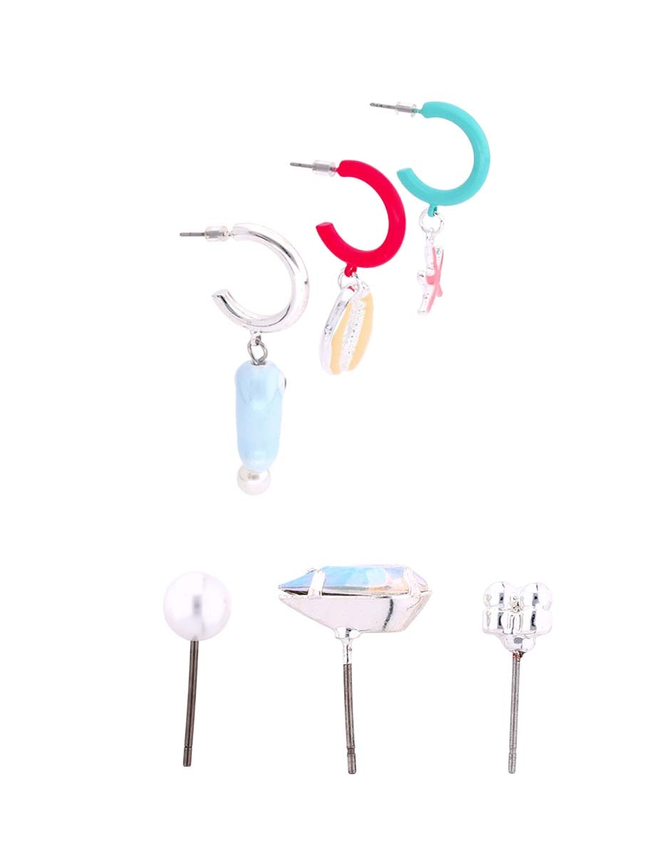 Set de aretes con acabado brillante 3