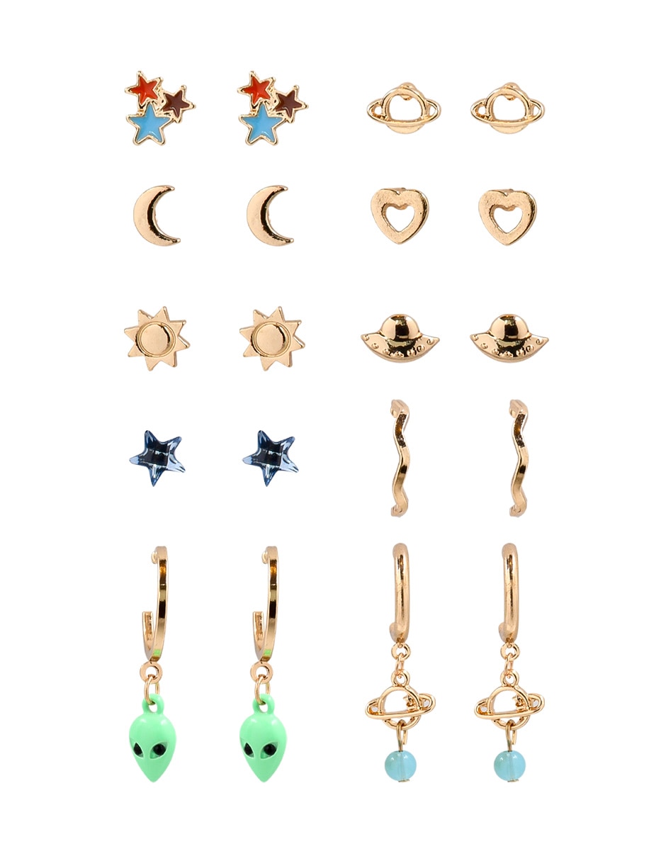 Set de aretes con acabado brillante Set de aretes con acabado brillante