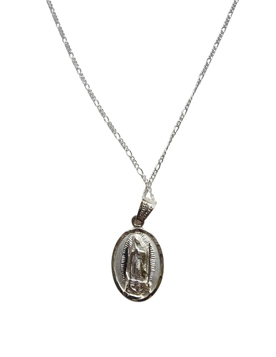 Medalla y cadena San Judas Tadeo ovalada Doble Vista de plata P 925 4