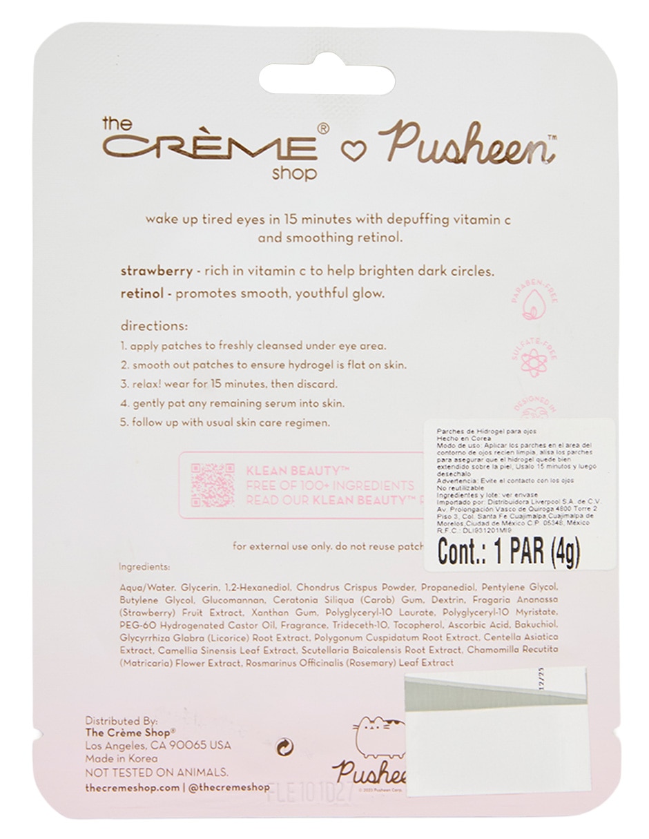Parches para ojeras Depuffing Hydrogel Under Eye Patches Klean Beauty 2