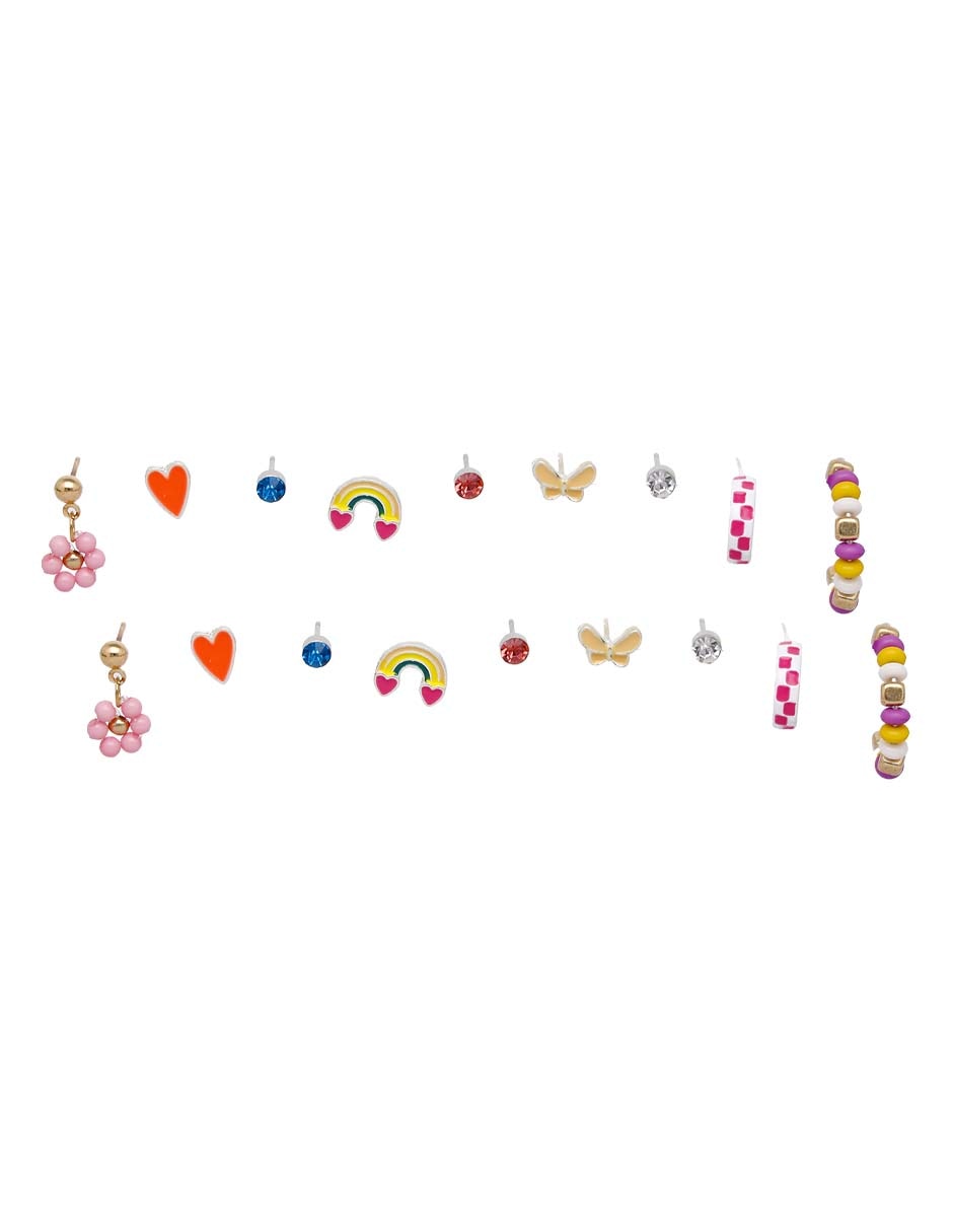 Set de aretes con acabado brillante
