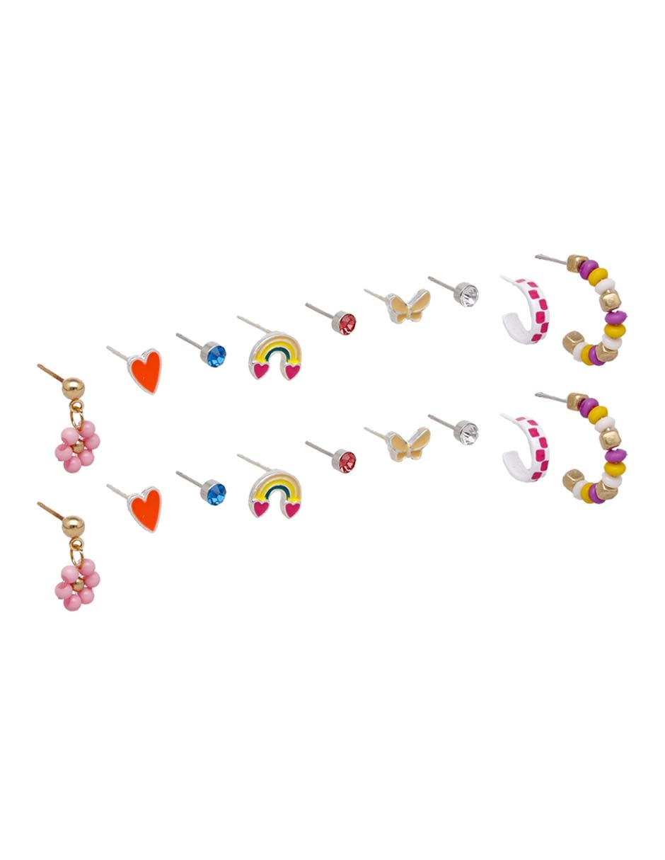 Set de aretes con acabado brillante 2