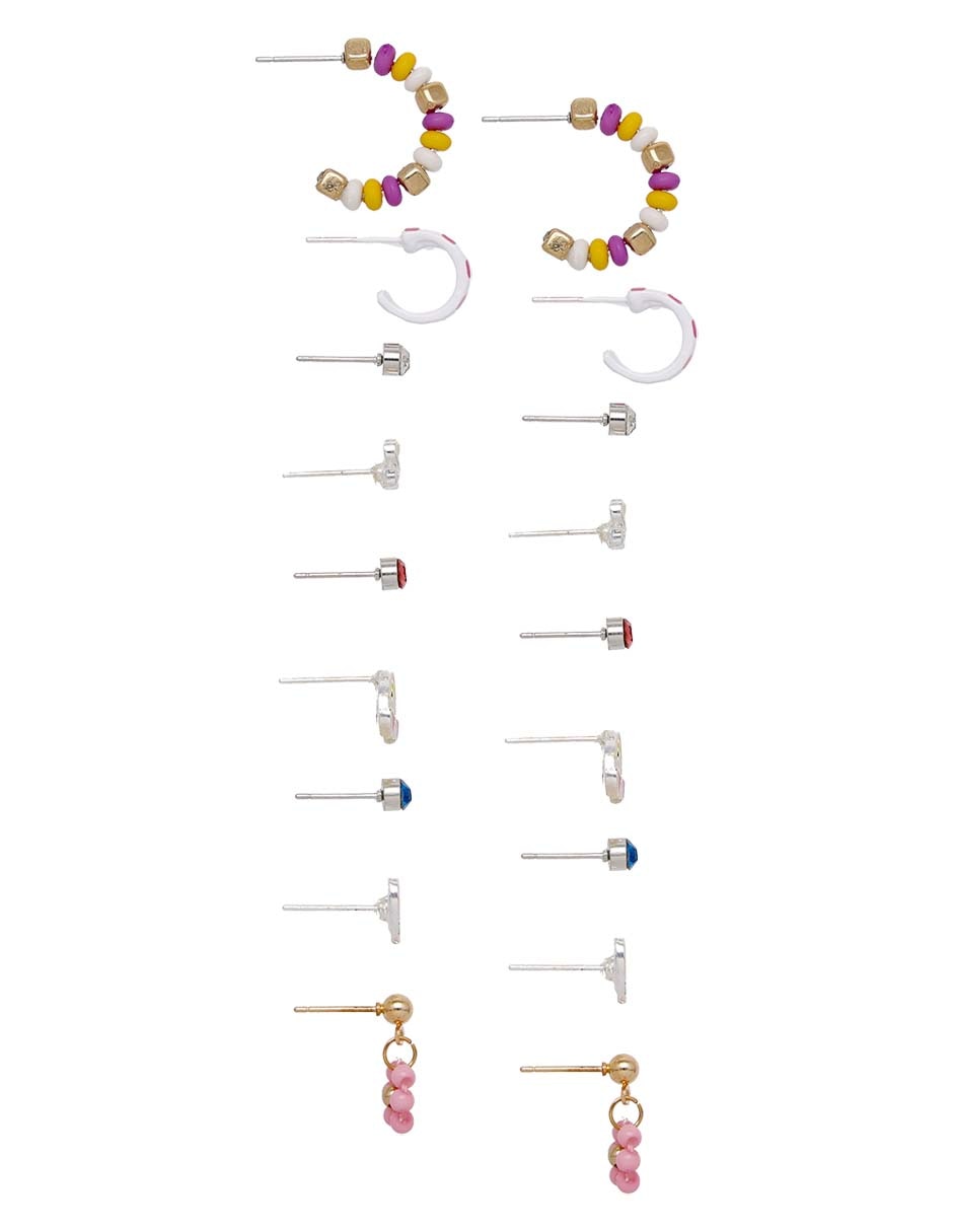 Set de aretes con acabado brillante 3