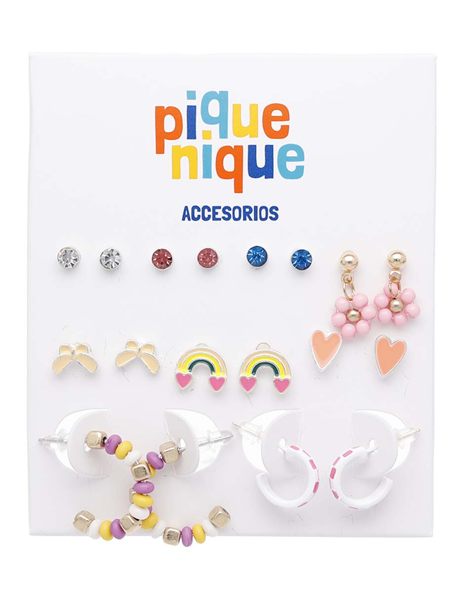Set de aretes con acabado brillante 4