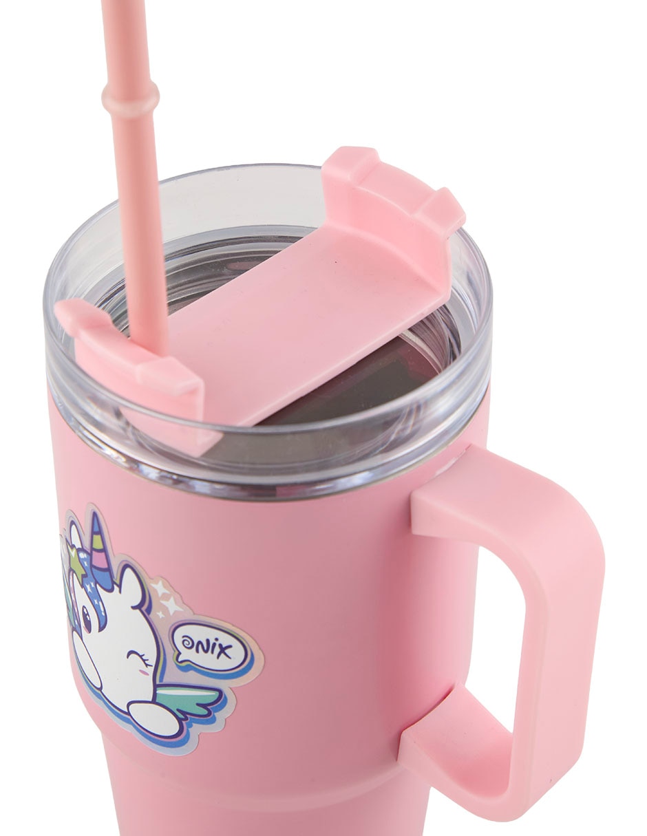 Vaso con tapa y popote 4