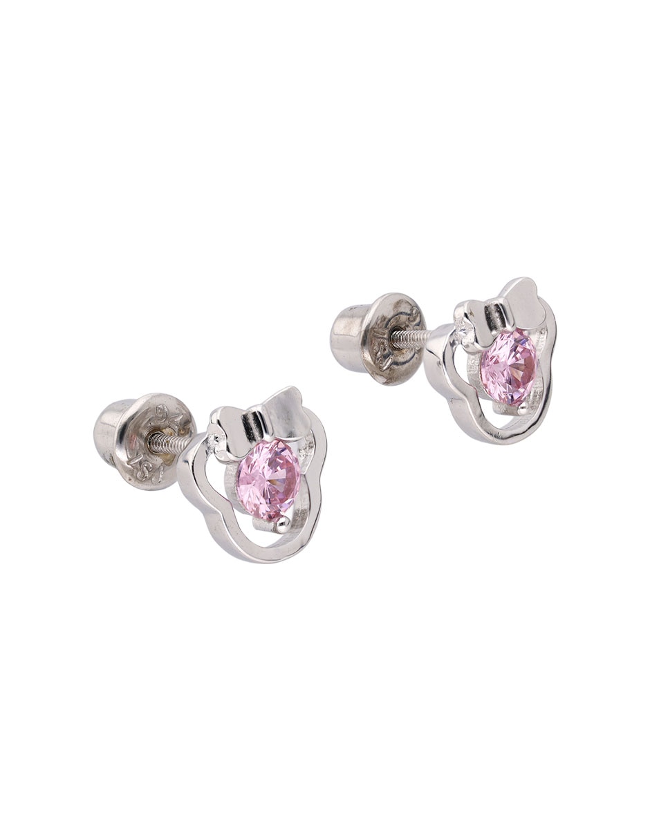 Aretes cortos de plata P 925 con acabado pulido 2