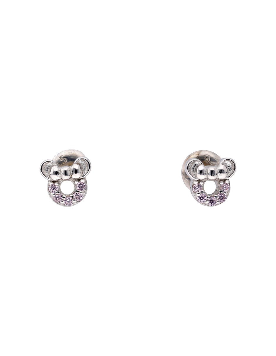 Aretes cortos de plata P 925 con acabado pavé Aretes cortos de plata P 925 con acabado pavé