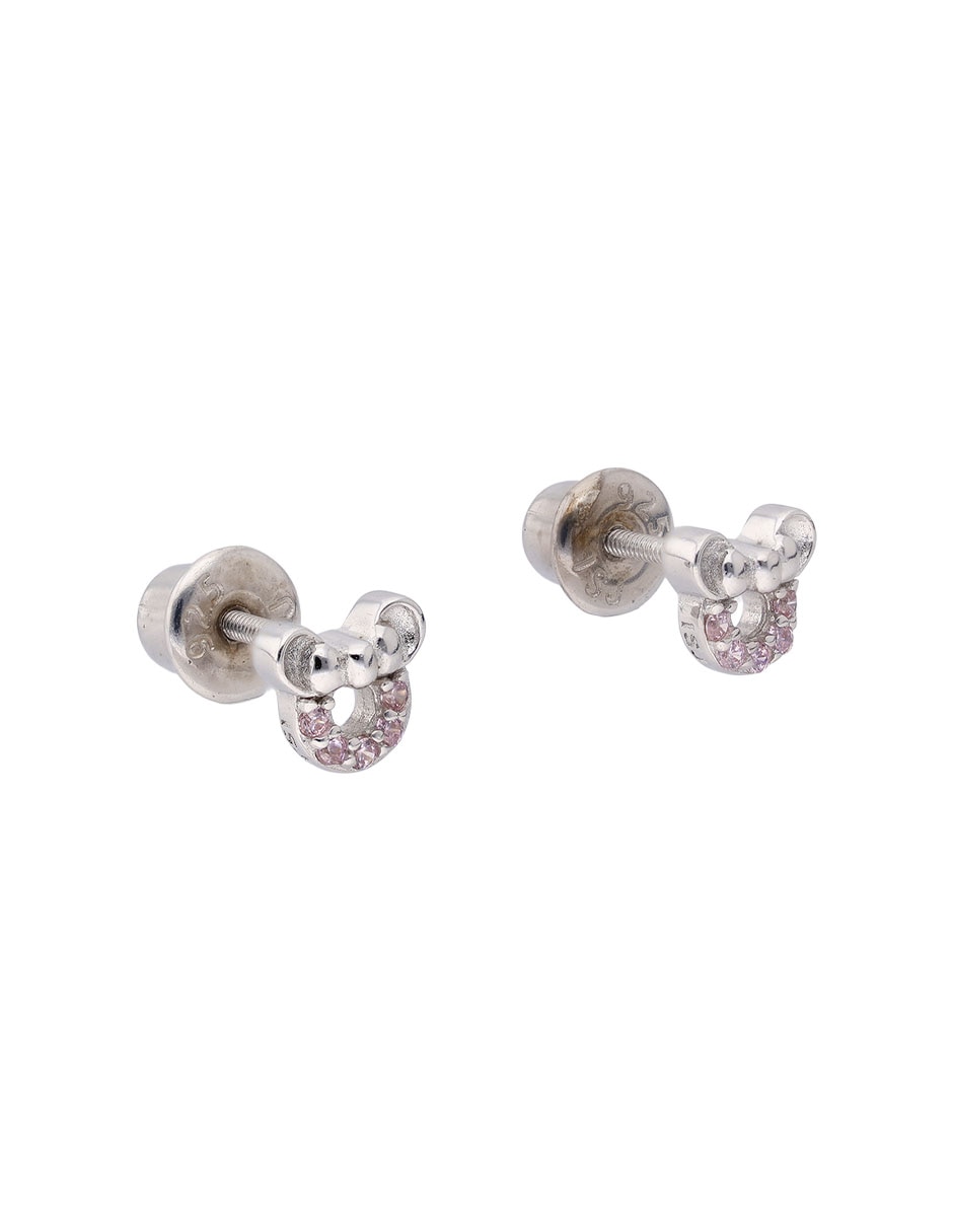 Aretes cortos de plata P 925 con acabado pavé 2