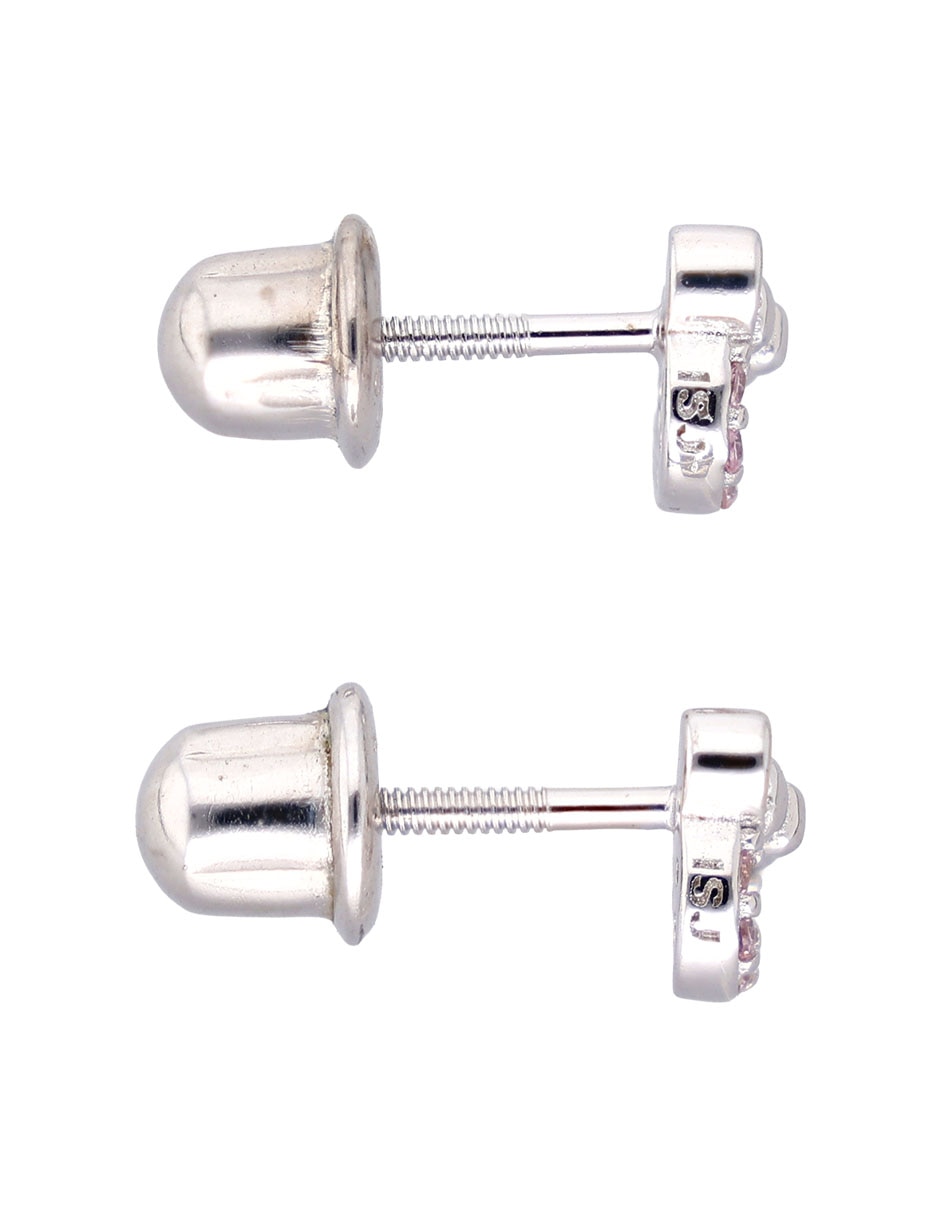 Aretes cortos de plata P 925 con acabado pavé 3