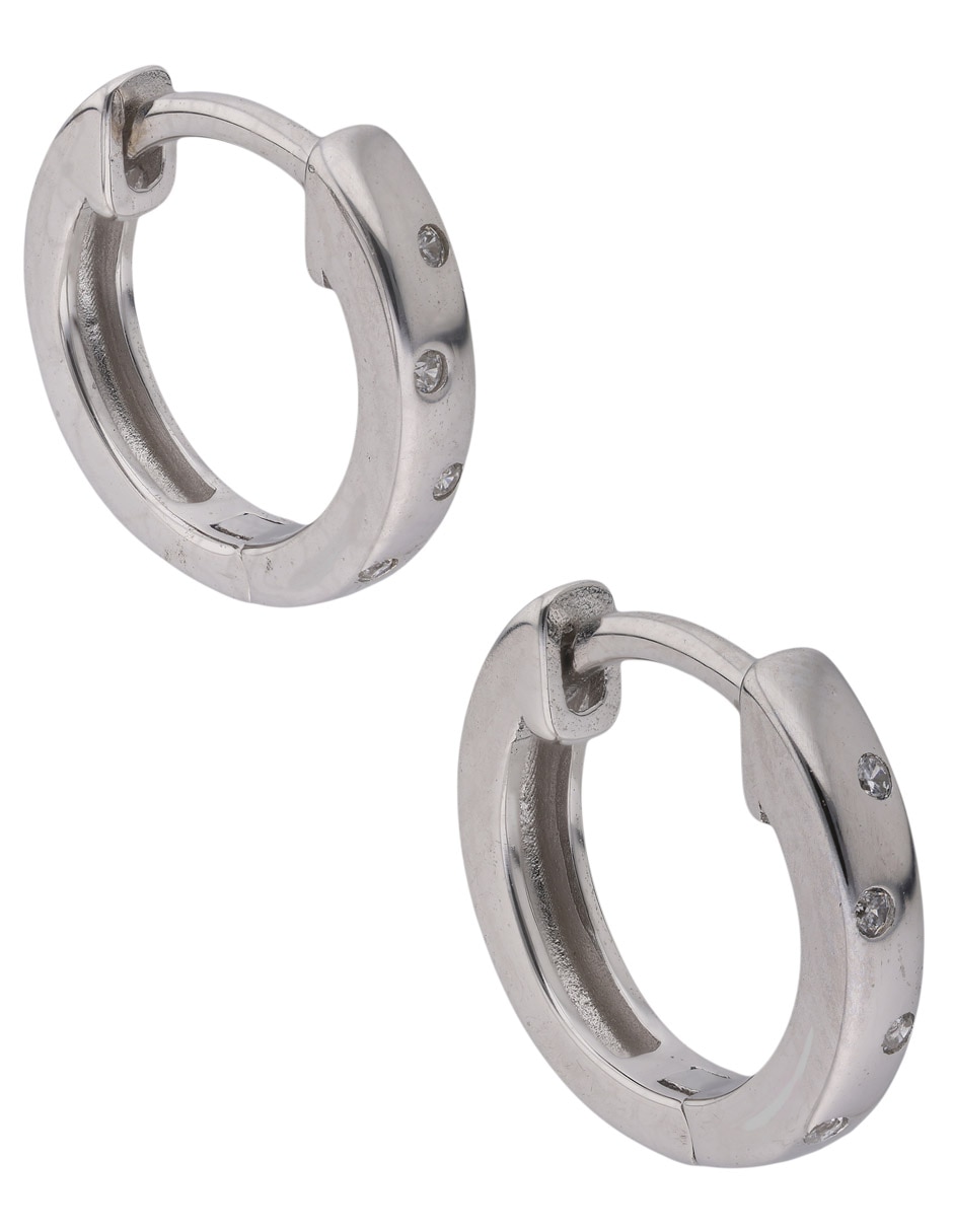 Aretes cortos de plata P 925 con acabado pulido 2