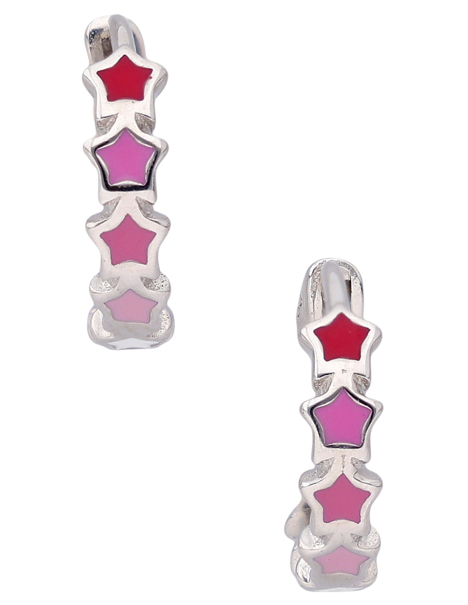 Aretes cortos de plata p 925 con acabado pulido