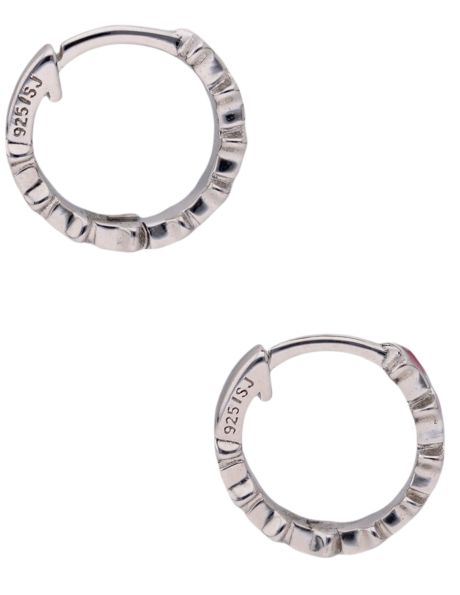 Aretes cortos de plata p 925 con acabado pulido 3