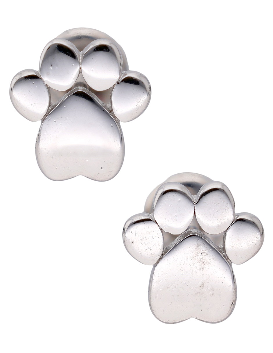 Aretes cortos de huella de plata P 925 con acabado pulido