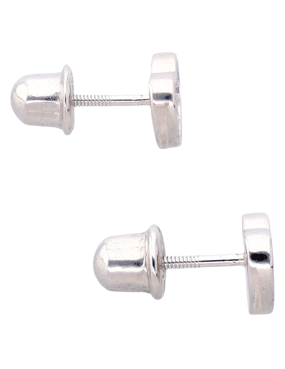 Aretes cortos de corazón de plata P 925 con acabado pavé 3
