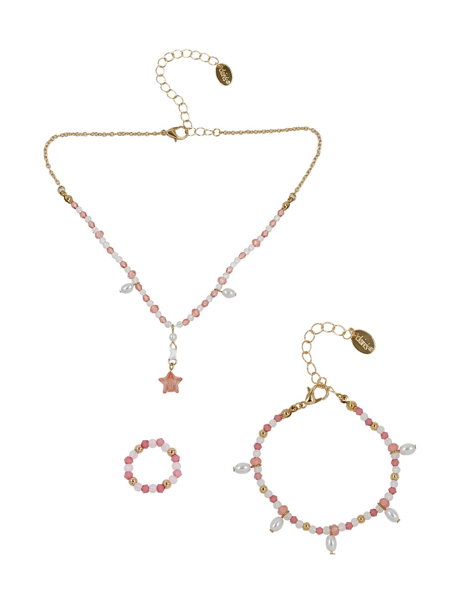 Collar, pulsera y anillo de estrella
