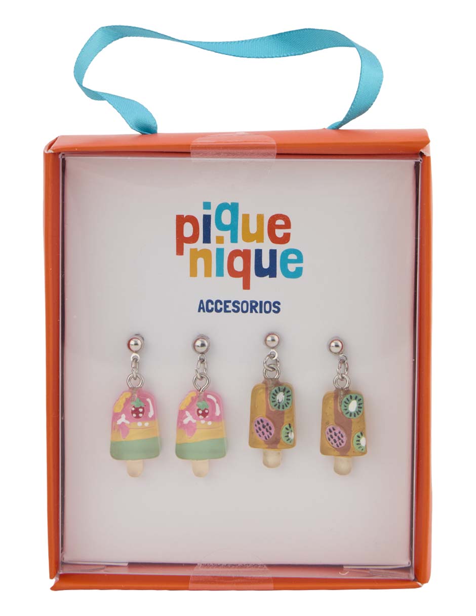 Set de aretes de paleta con acabado brillante 5