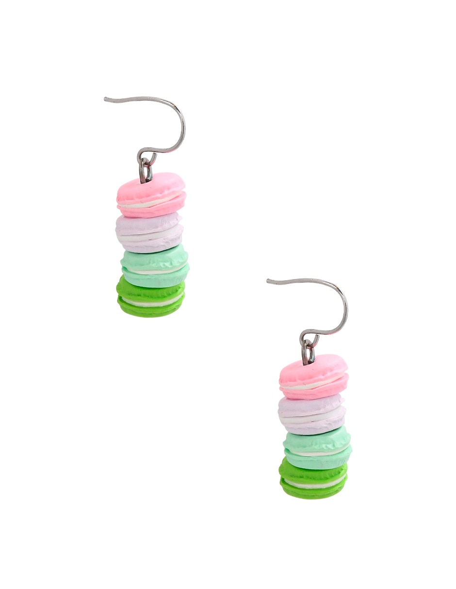 Aretes largos de macarons con acabado mate 2