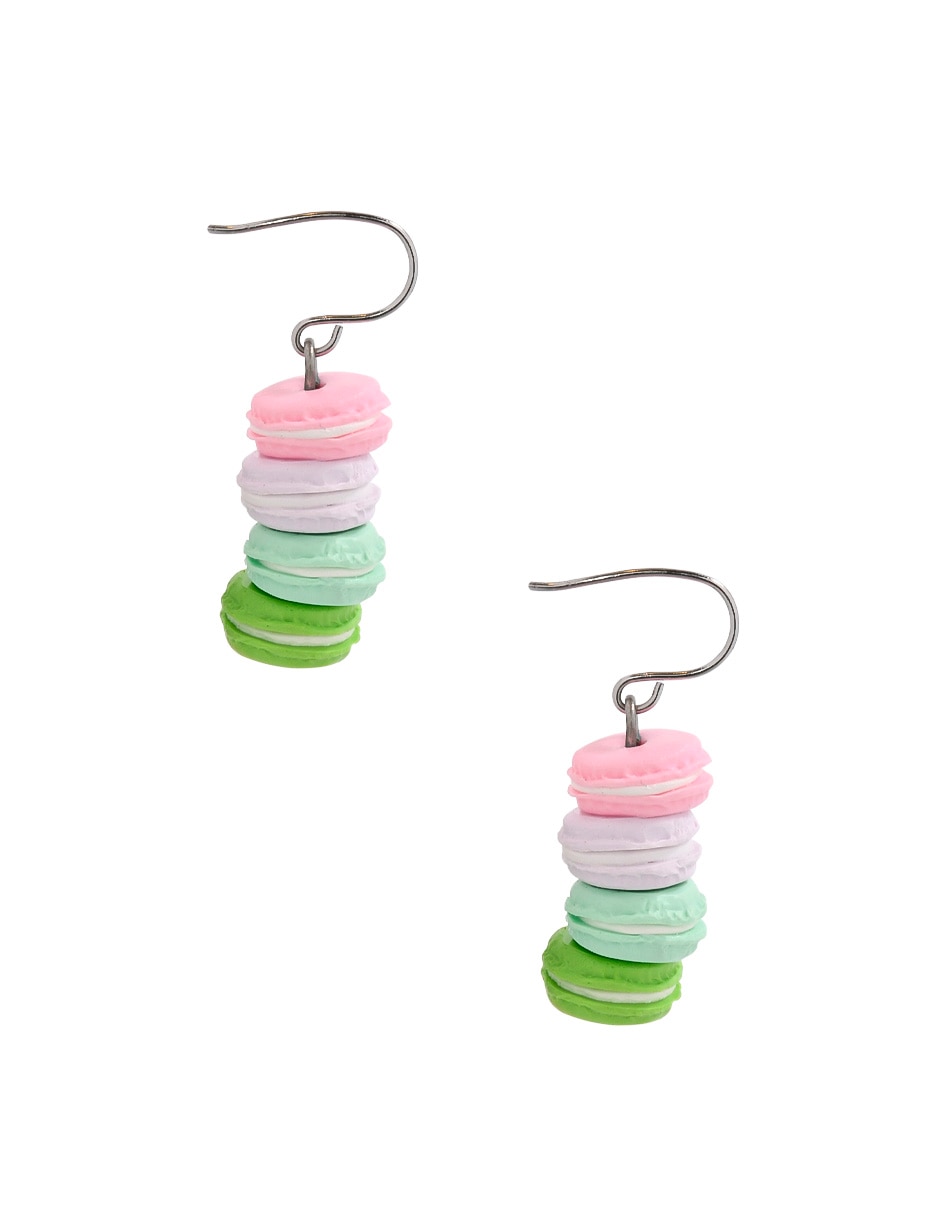 Aretes largos de macarons con acabado mate 3