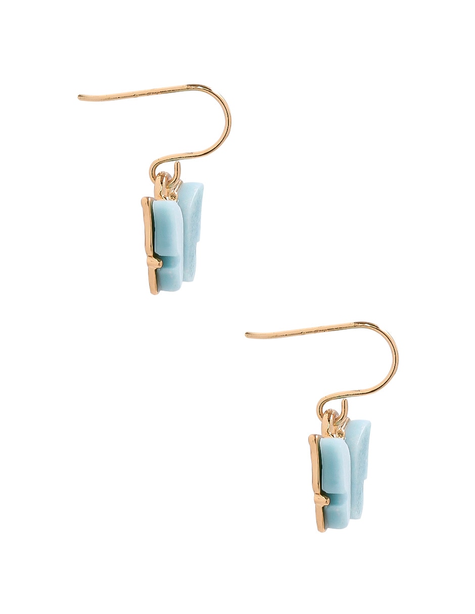 Set de aretes largos forma de mariposa con acabado brillante 3