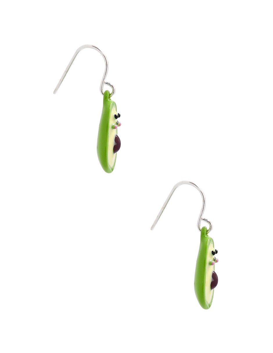 Aretes largos forma de aguacate con acabado mate 2