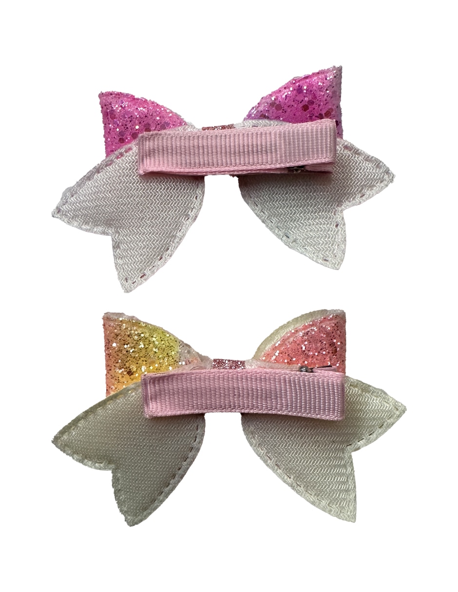 Set de 2 moños para cabello con aplicación  broche 4