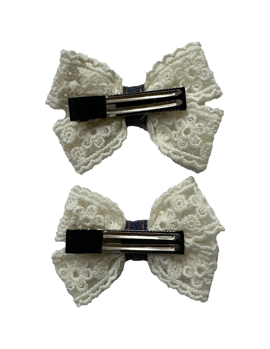 Set de 2 moños para cabello con aplicación broche 4
