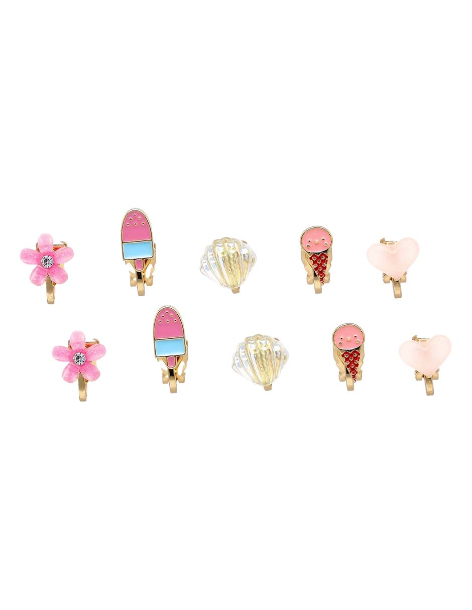 Set de aretes con acabado brillante