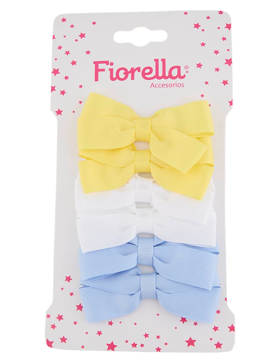 Set moño 6 piezas que incluye moños para cabello con aplicación broche