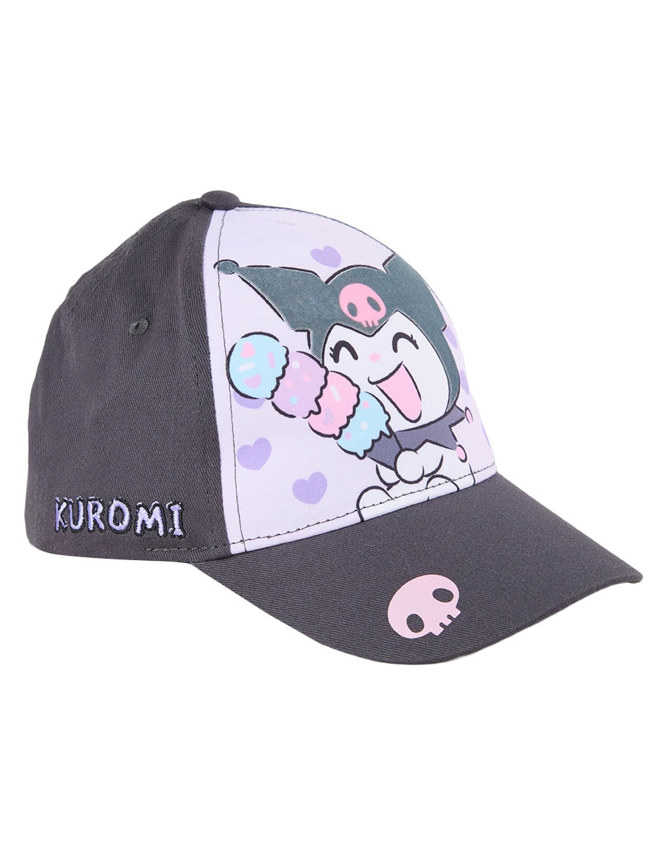 Gorra visera curva velcro Kuromi para niña
