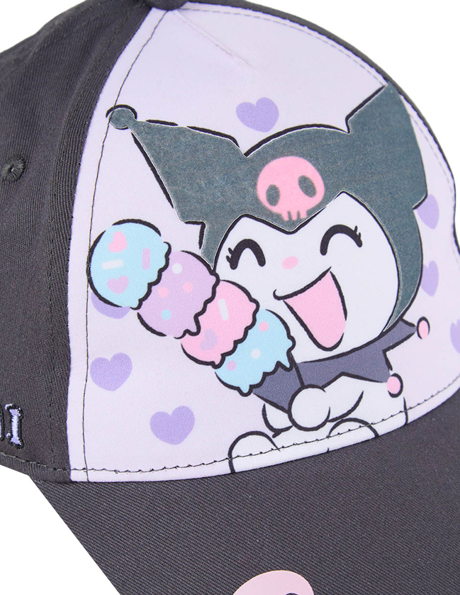 Gorra visera curva velcro Kuromi para niña 4